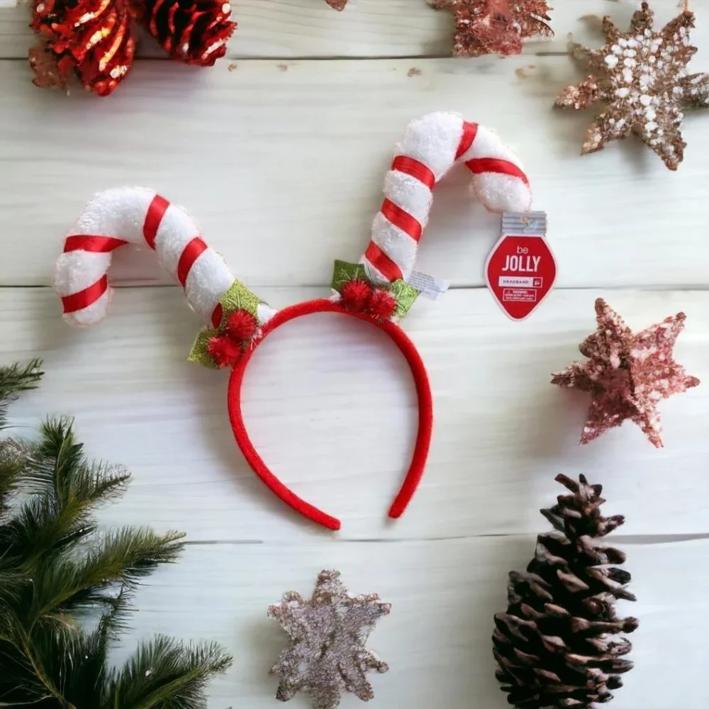 Be Jolly Winter Candy Cane Headband for the Holiday Season - Picture 1 of 2